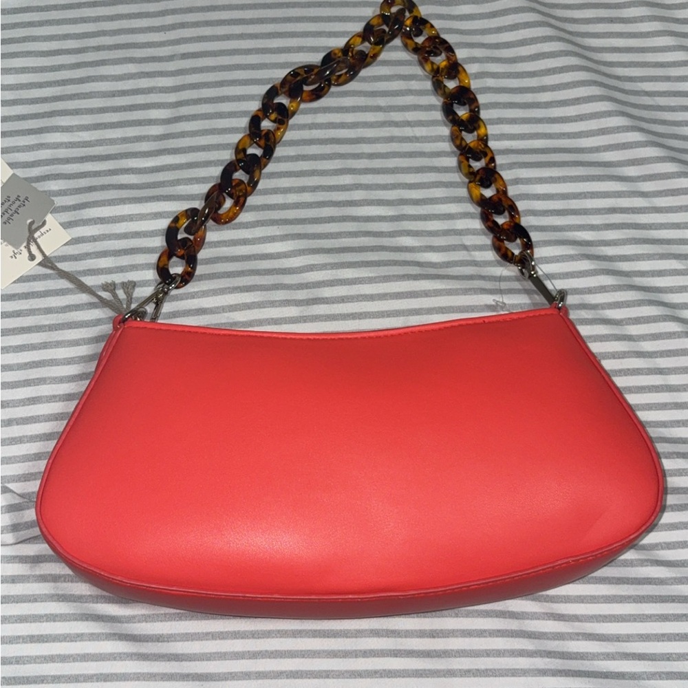 Target Red Shoulder Bag with Chain Strap